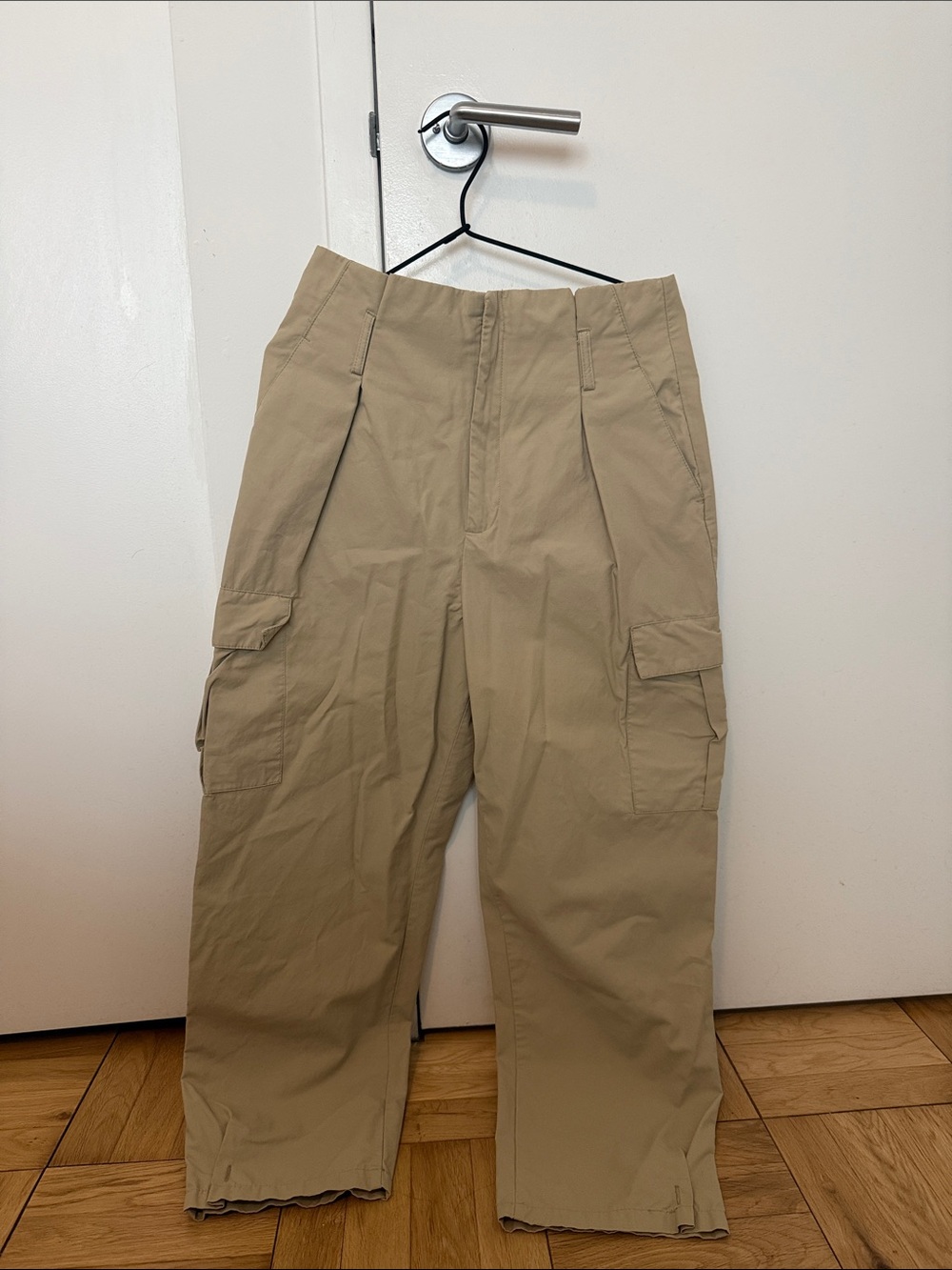 Zara Tan Cargo Wide-Leg Women's Pants